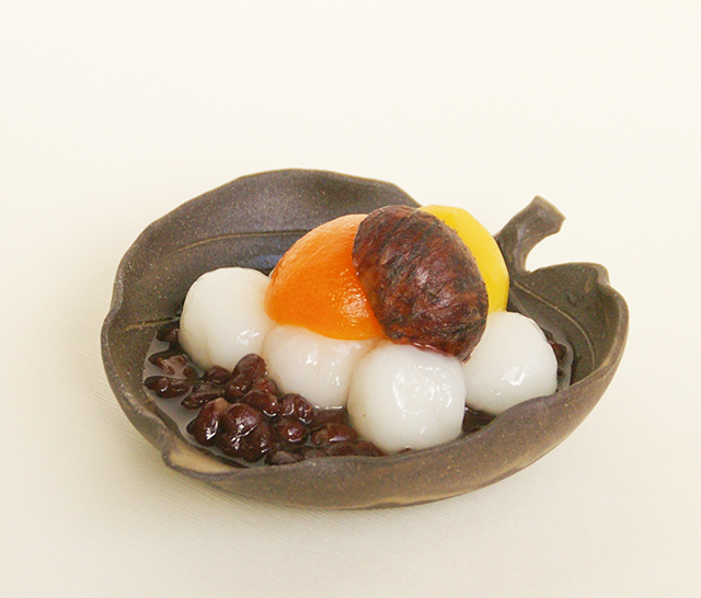 杏と栗の白玉ぜんざい